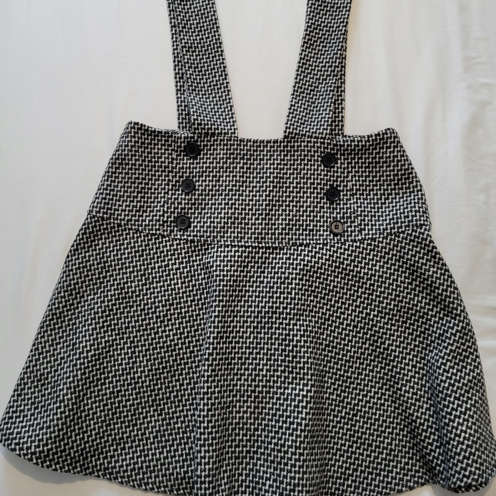 Forever 21 Double Breasted Tweed Mini Pinafore Dress